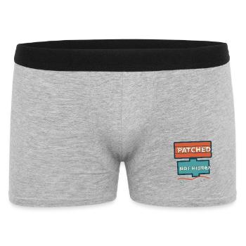 Sichtbare Reparatur — Gepatcht, nicht versteckt - Männer Boxer Shorts - Grau meliert - Vorne