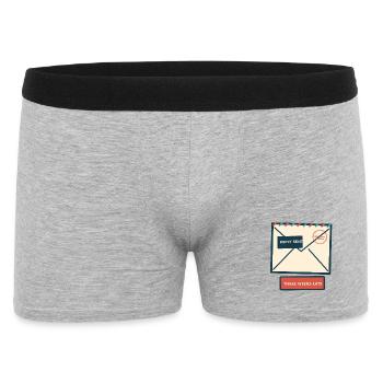 Brieffreund — Antwort drei Wochen zu spät gesendet - Männer Boxer Shorts - Grau meliert - Vorne