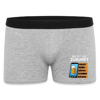 5G Zukunft Bierstatus - Männer Boxer Shorts - Grau meliert - Vorne