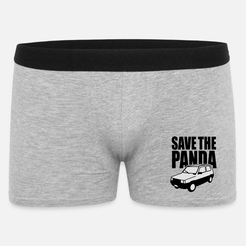 Save the panda - Männer Boxer Shorts - Grau meliert