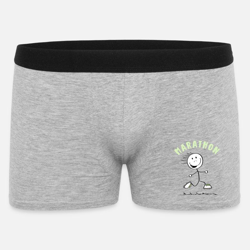 Lustiger Marathon Läufer - Strichmännchen - Männer Boxer Shorts - Grau meliert