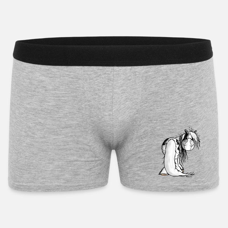 Irish Tinker Pferd - Horse - Schecke - Männer Boxer Shorts - Grau meliert
