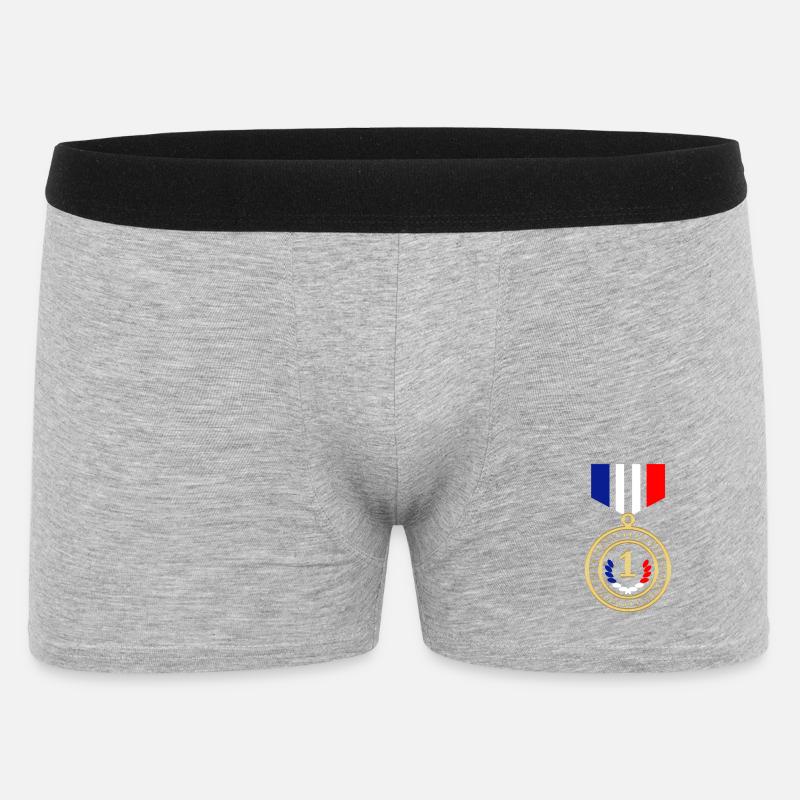 Rote weiße blaue Medaille - Männer Boxer Shorts - Grau meliert
