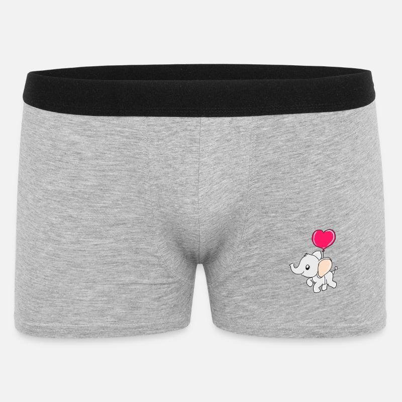 Elefant - Männer Boxer Shorts - Grau meliert
