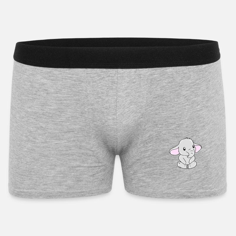 Elefant - Männer Boxer Shorts - Grau meliert
