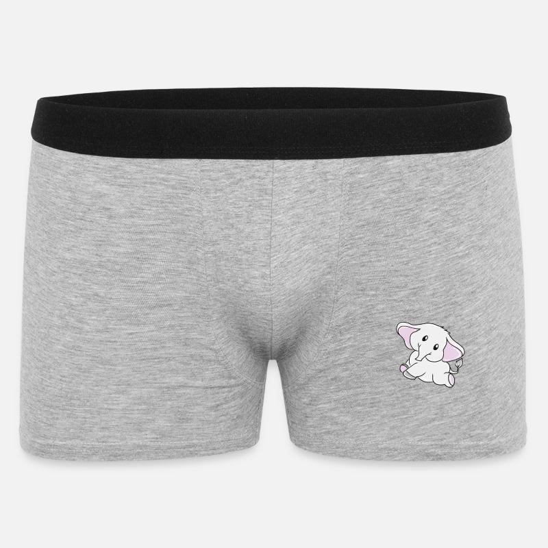 Elefant - Männer Boxer Shorts - Grau meliert