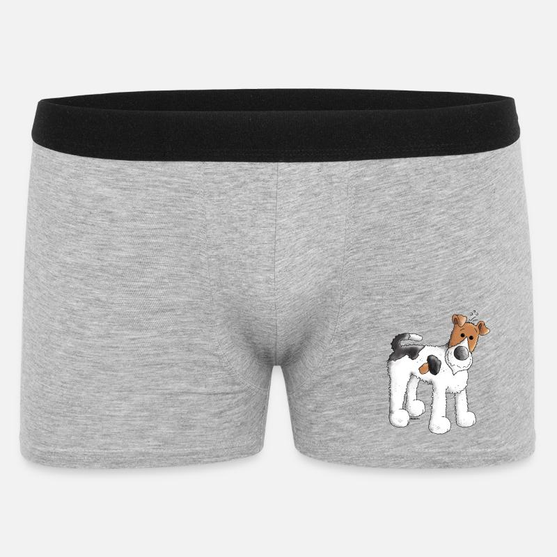 Divertente Fox Terrier - Cane - Cani - Boxer da uomo - grigio melange