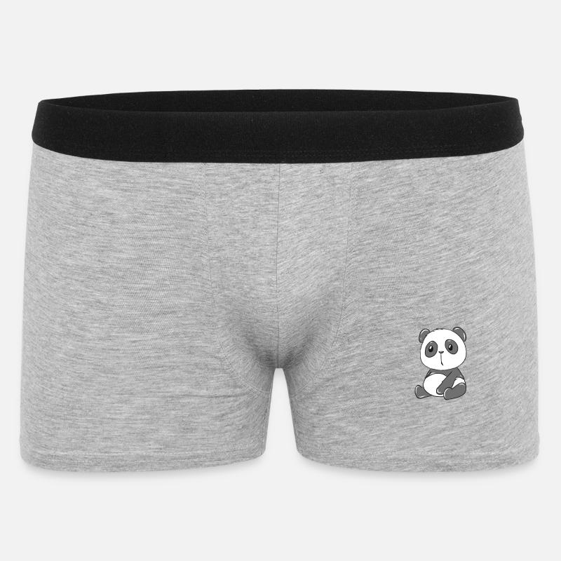 Panda Tier - Männer Boxer Shorts - Grau meliert