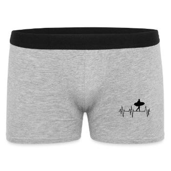 Surf Heartbeat – Surfer Silhouette - Men's Boxer Shorts - heather grey - Front