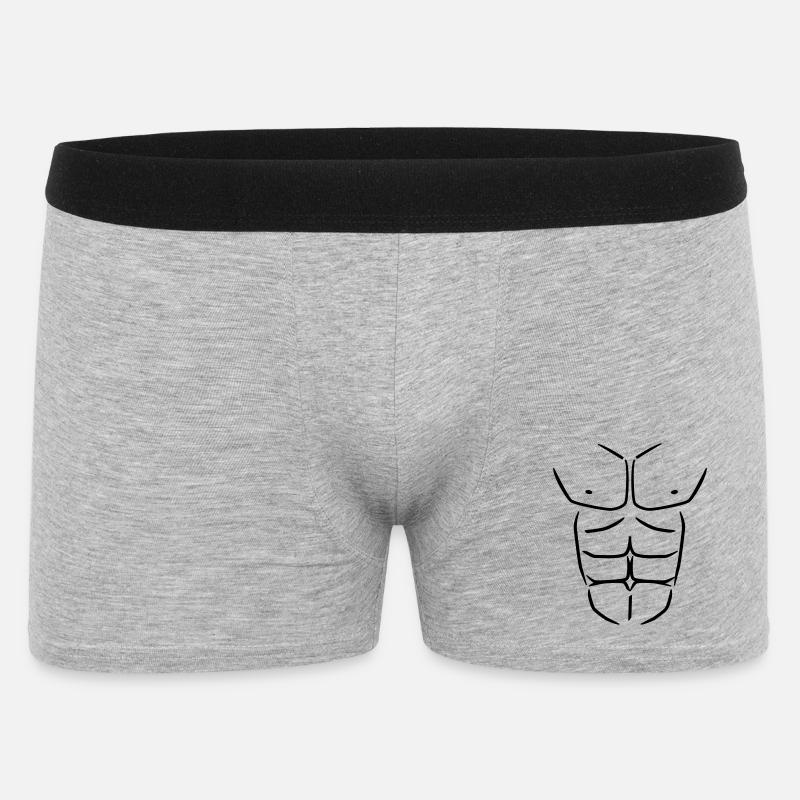 Sixpack Six pack Abs - Männer Boxer Shorts - Grau meliert