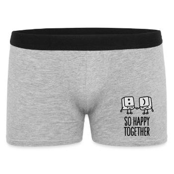 Keyboard keys smiley - So happy together - Boxer Homme - gris chiné - Devant
