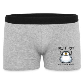 Fröhlicher Pinguin Jungtier - Männer Boxer Shorts - Grau meliert - Vorne