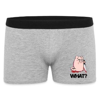 Bloody knife pig with black humor - Men's Boxer Shorts - heather grey - Front