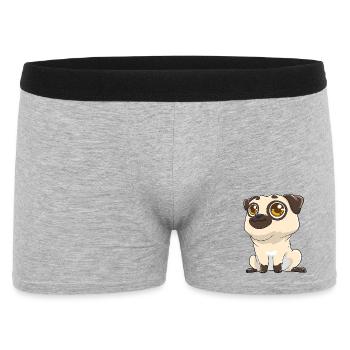 Cute pug with big eyes - Men's Boxer Shorts - heather grey - Front
