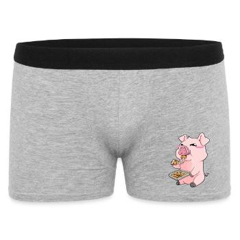 Pig Pizza Kawaii Sweet - Men's Boxer Shorts - heather grey - Front