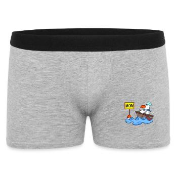 Moin Seemann Möwe Seemöwe Boot - Männer Boxer Shorts - Grau meliert - Vorne