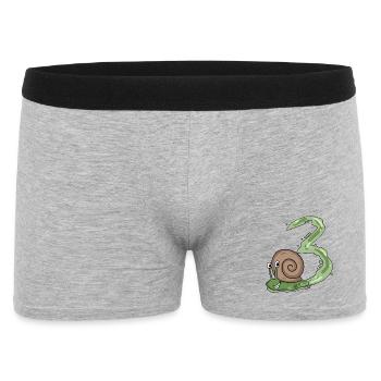 3rd birthday snail - 3 year old gift - Men's Boxer Shorts - heather grey - Front