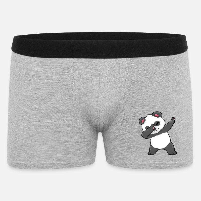 Lustiger Panda - Männer Boxer Shorts - Grau meliert