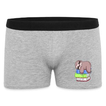 Sloth Book Books Reading - Men's Boxer Shorts - heather grey - Front