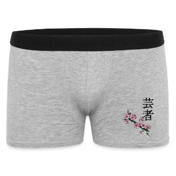 Plum blossom branch in watercolor - Men's Boxer Shorts - heather grey - Front