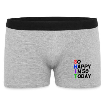 50 anniversaire Si heureux sort drôle - Boxer Homme - gris chiné - Devant