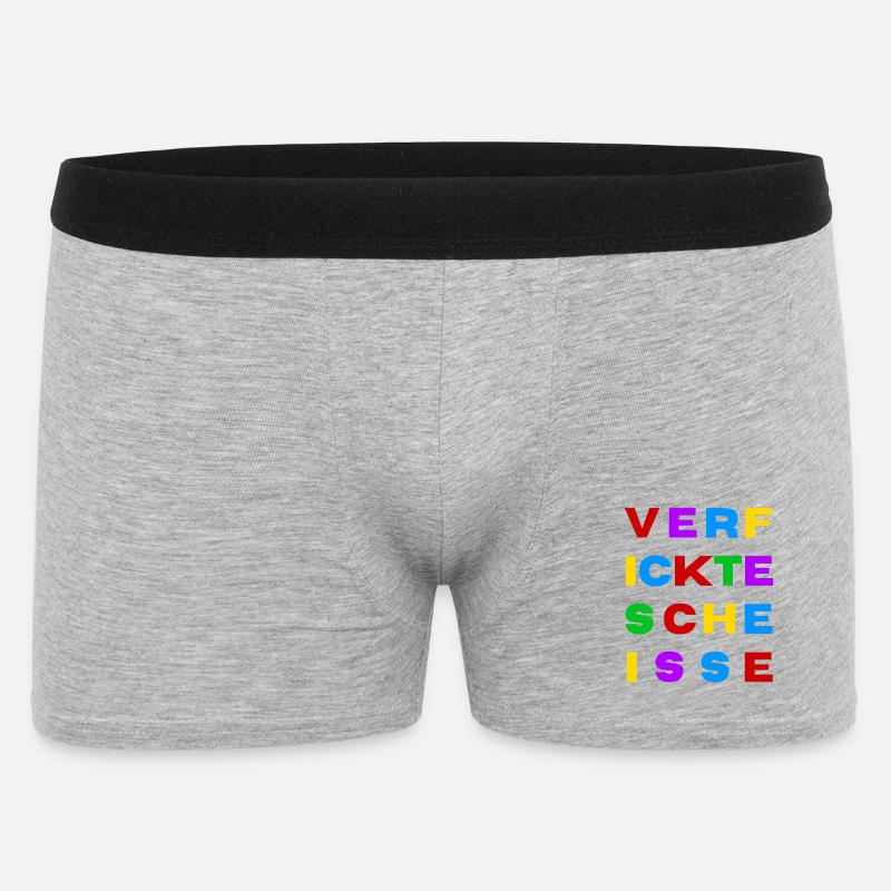 Verfickte Scheiße bunt - Männer Boxer Shorts - Grau meliert