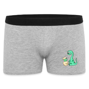 Dinosaures avec bébé dinosaures - Boxer Homme - gris chiné - Devant