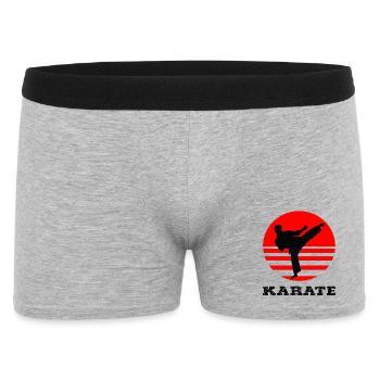Karate - Männer Boxer Shorts - Grau meliert - Vorne