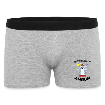 Amrum Nordsee Geschenk - Männer Boxer Shorts - Grau meliert - Vorne