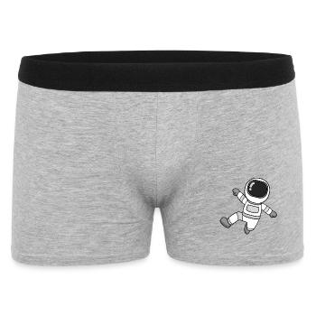 Astronaut Motiv - Männer Boxer Shorts - Grau meliert - Vorne