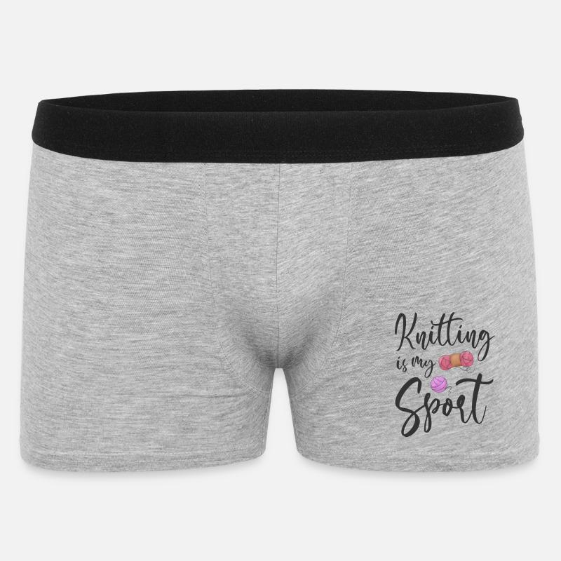 Stricken Strickerin - Männer Boxer Shorts - Grau meliert