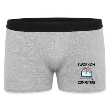 Computer Nerd Programmierer Herren Geschenk - Männer Boxer Shorts - Grau meliert - Vorne