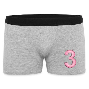 3 - Männer Boxer Shorts - Grau meliert - Vorne