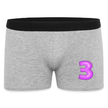 3 violet - Boxer Homme - gris chiné - Devant