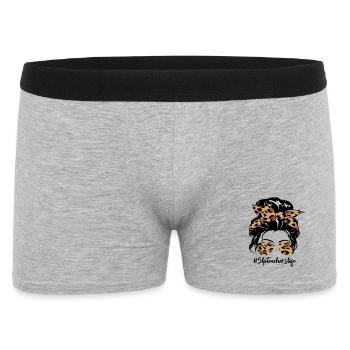 Leopard Bow Hair & Sunglasses - Men's Boxer Shorts - heather grey - Front