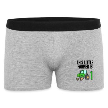 Traktor 1 Jahre Junge 1. Geburtstag Sohn - Männer Boxer Shorts - Grau meliert - Vorne