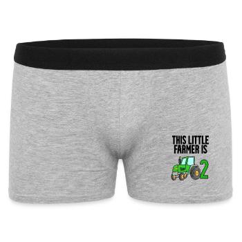 Traktor 2 Jahre Junge 2. Geburtstag Sohn - Männer Boxer Shorts - Grau meliert - Vorne