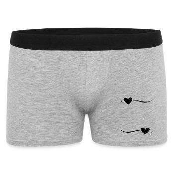 ligne de coeur ornement de trait - Boxer Homme - gris chiné - Devant
