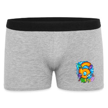 6 ans - 6ème anniversaire - Poisson dans l’océan - Boxer Homme - gris chiné - Devant