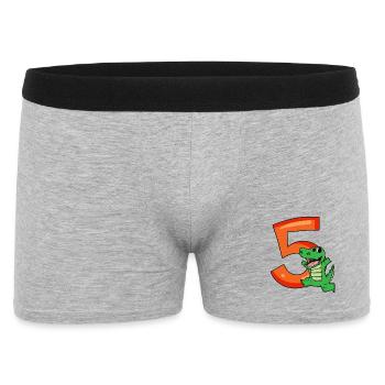 5th birthday - 5 years old - children's birthday party - Men's Boxer Shorts - heather grey - Front