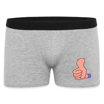 Pouce vers le haut (manche violette) - Boxer Homme - gris chiné - Devant