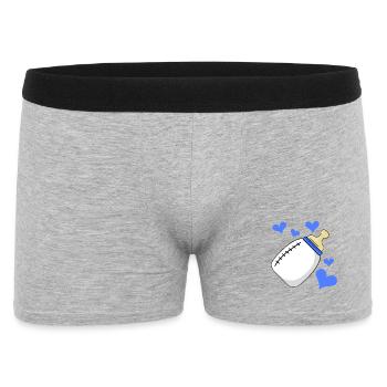 Milchflasche Junge Schwanger Geburt - Männer Boxer Shorts - Grau meliert - Vorne