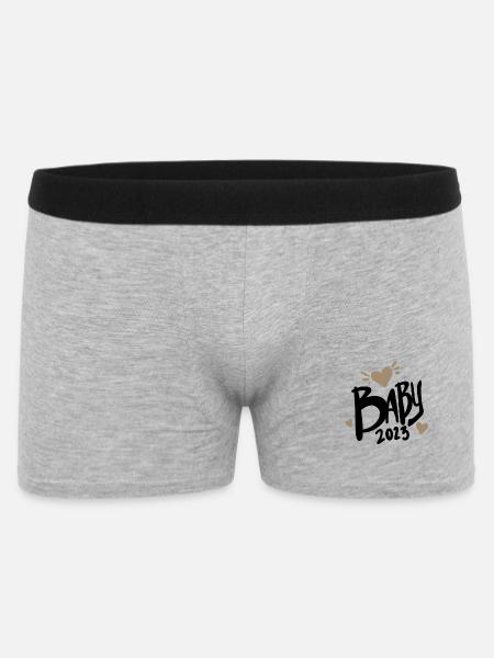 Bébé 2023 - Nouveau-né 2023 Cadeau bébé - Boxer Homme - gris chiné
