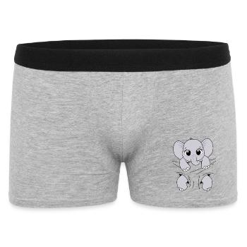Bébé Éléphant Animal Drôle Porter Bébé Éléphant - Boxer Homme - gris chiné - Devant
