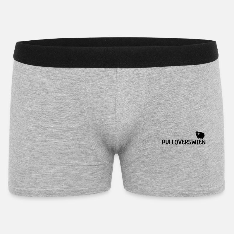 Pulloverswien Plattdeutsch Ostfriesisch Schaf - Männer Boxer Shorts - Grau meliert
