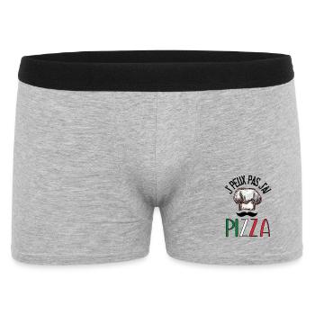 J' peux pas j'ai Pizza - Humour - Boxer Homme - gris chiné - Devant