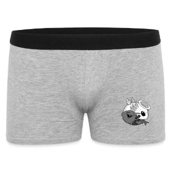 Yin Yang Axolotl Engel Teufel - Männer Boxer Shorts - Grau meliert - Vorne