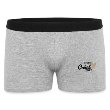 Onkel 2022 - Onkel werden - Männer Boxer Shorts - Grau meliert - Vorne