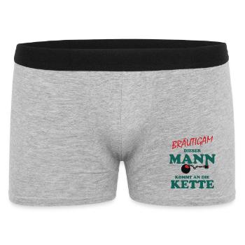 Bräutigam Hochzeit Polterabend - Lustiges Poltern - Männer Boxer Shorts - Grau meliert - Vorne