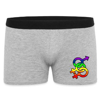Gender bisexual 2 logo with rainbow - Men's Boxer Shorts - heather grey - Front